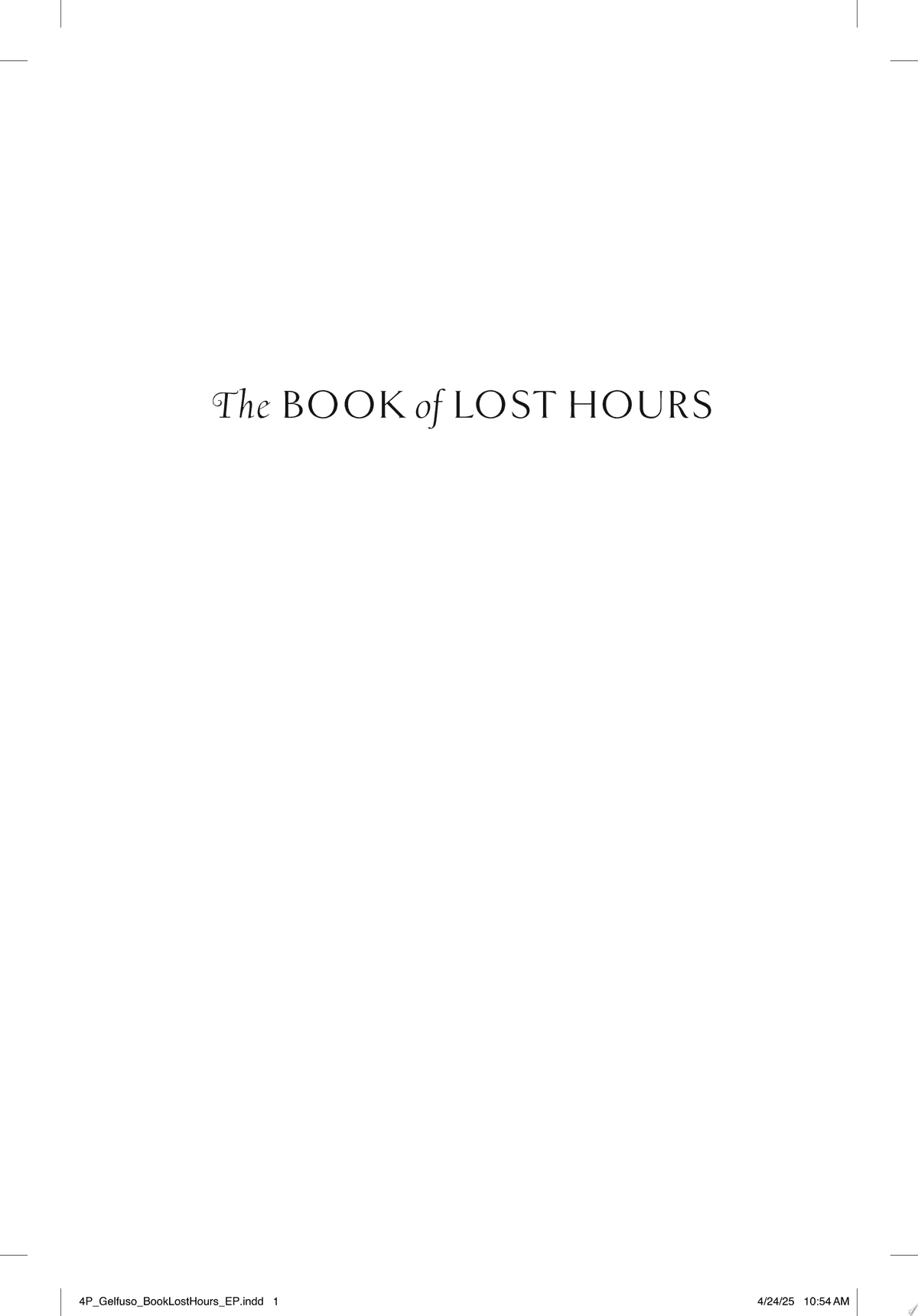 Cover of The Book of Lost Hours