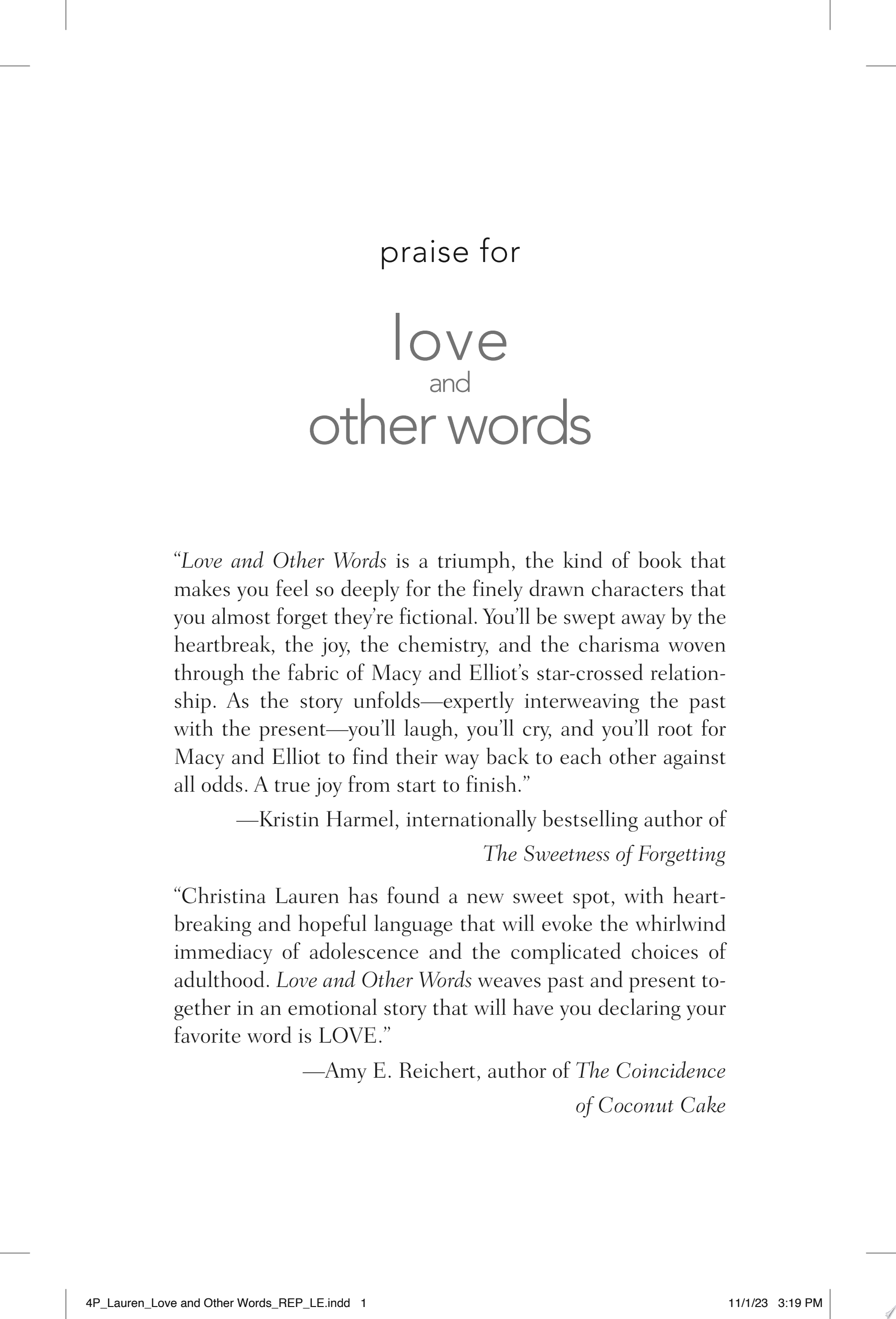 Cover of Love and Other Words