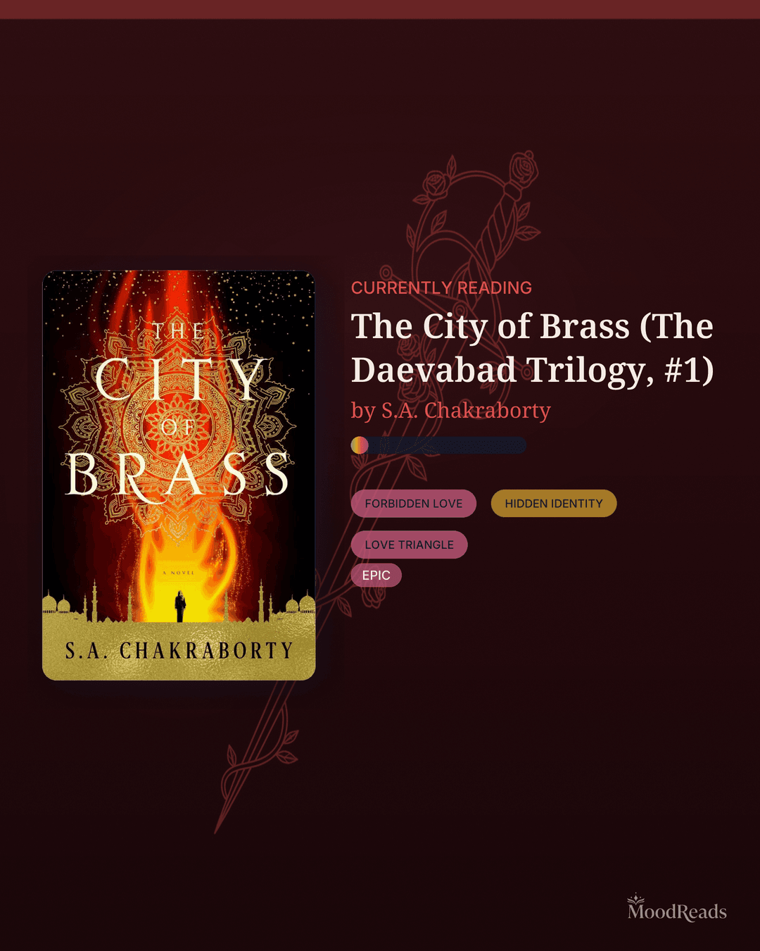 Currently Reading card for The City of Brass