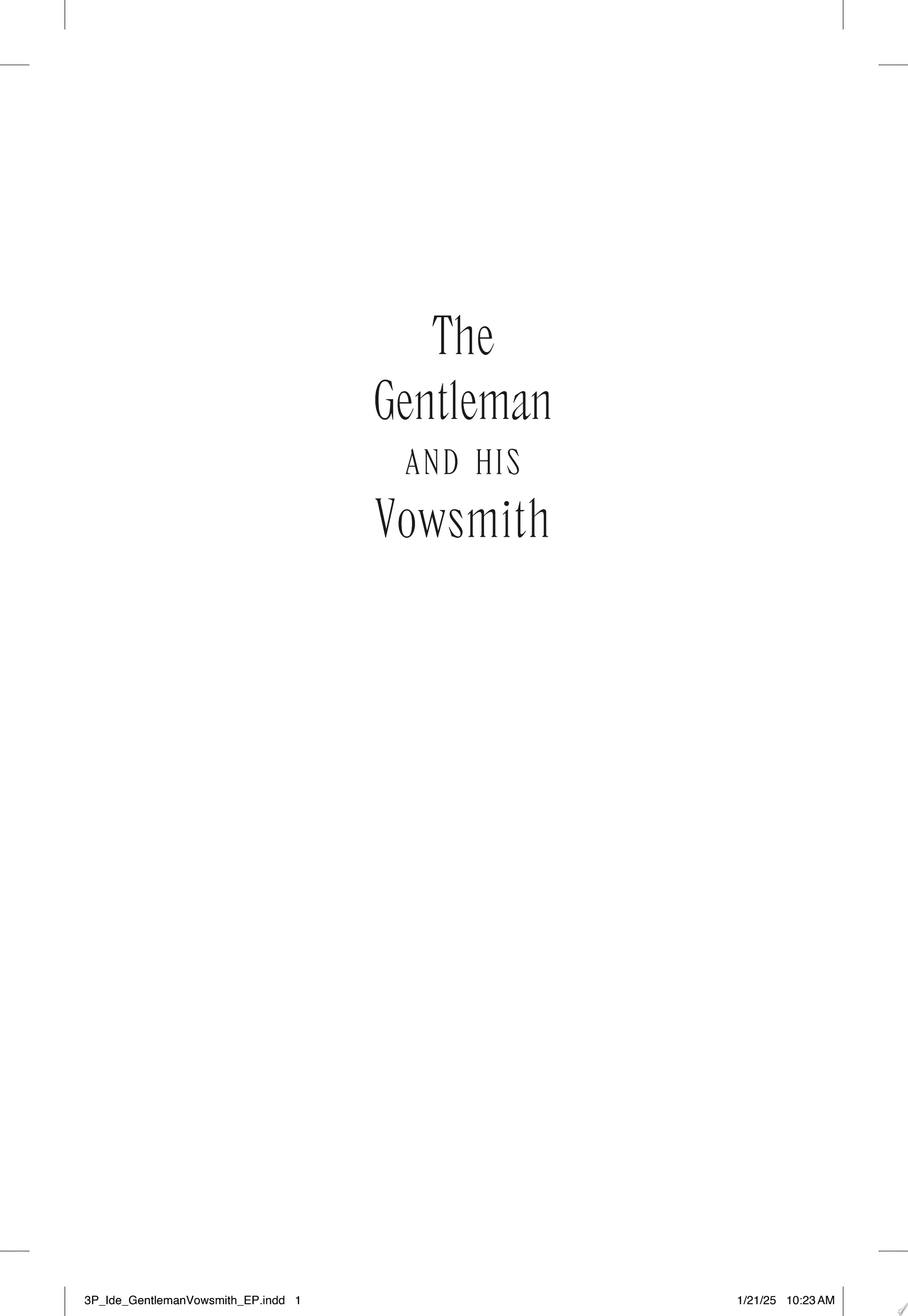 Cover of The Gentleman and His Vowsmith